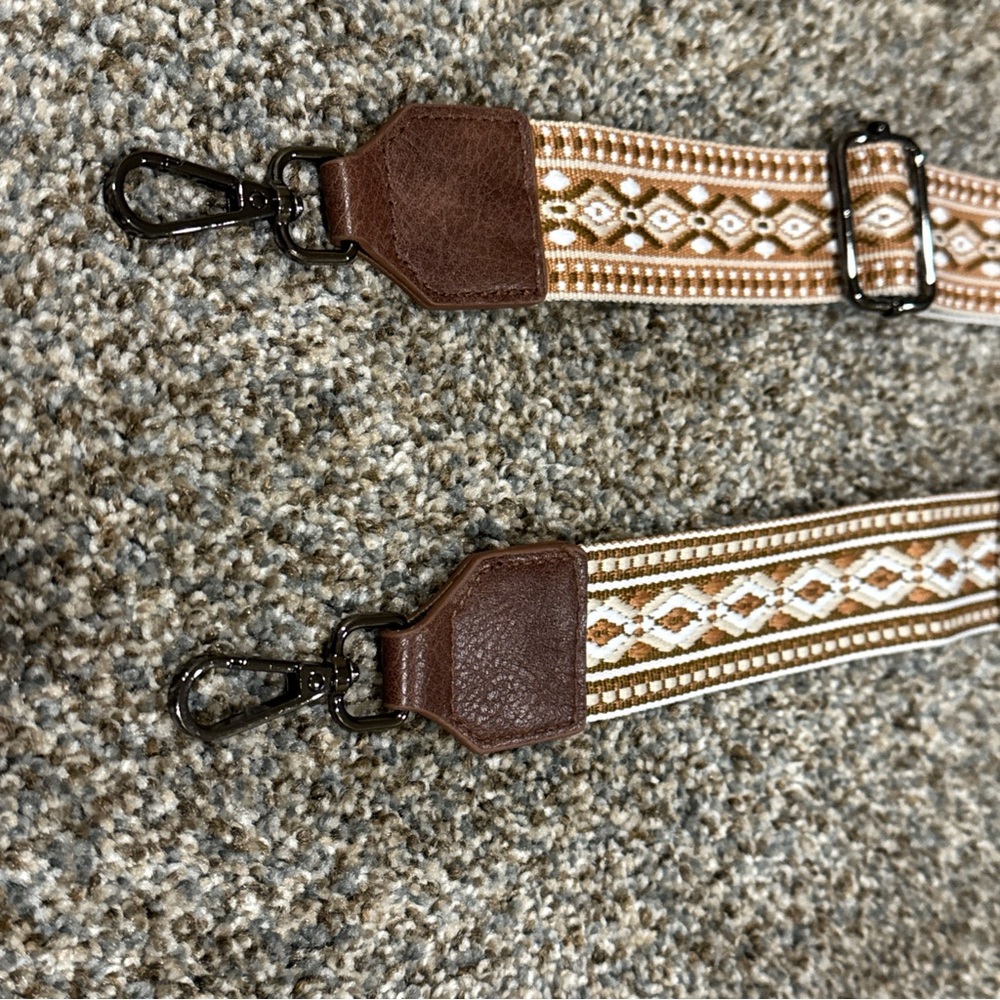 Brown And Cream Patterned Replacement Handbag Str… - image 3